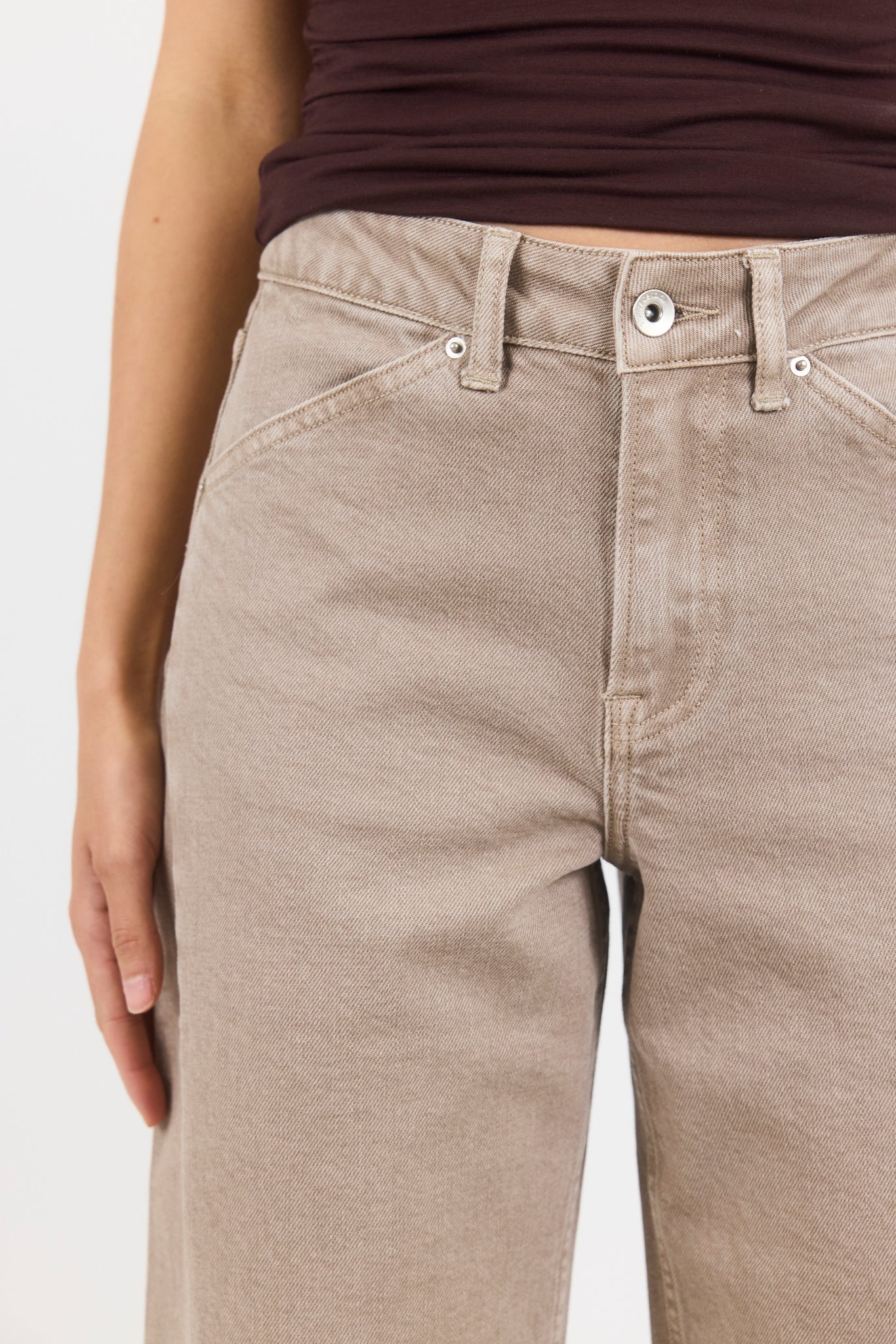 STORIES BE TOLD - IDOLISE BARREL JEAN - TAUPE