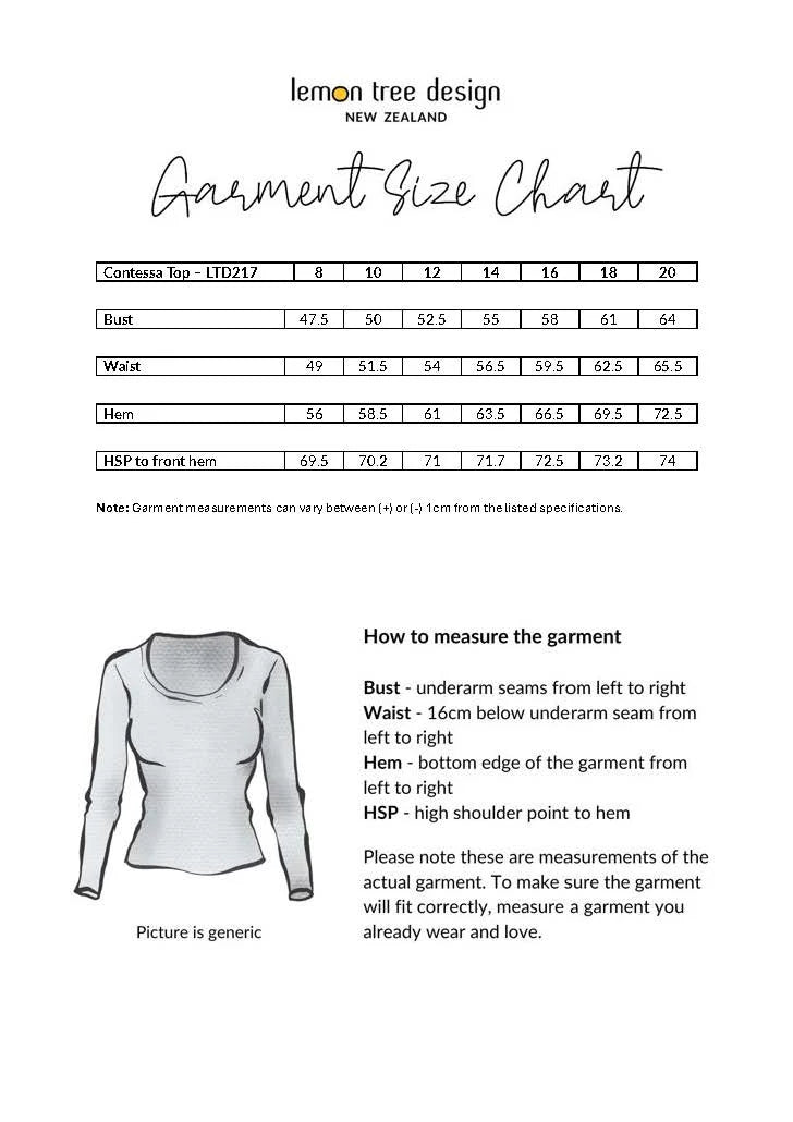 LEMON TREE DESIGN - CONTESSA TOP - GARDEN PRINT