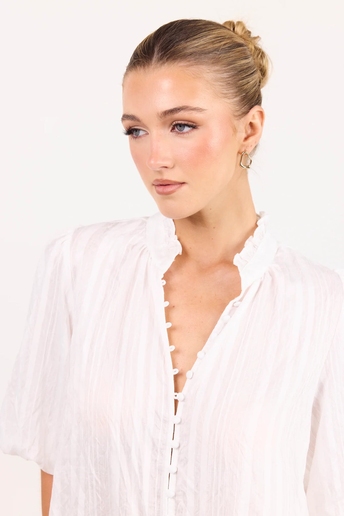 IVY & JACK CONTINUANCE SELF STRIPE TOP - IVORY SELF STRIPE