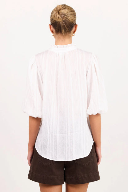 IVY & JACK CONTINUANCE SELF STRIPE TOP - IVORY SELF STRIPE