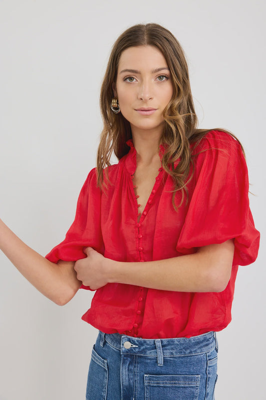 IVY & JACK CONTINUANCE BUTTONED TOP - POPPY