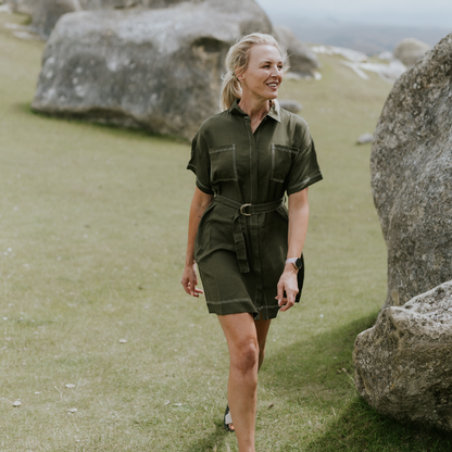 MOKE NZ CORA WOMEN'S SHIRT DRESS - BONSAI