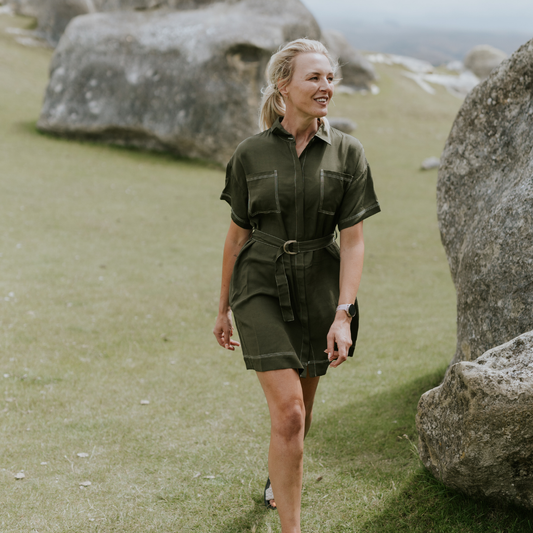 MOKE NZ CORA WOMEN'S SHIRT DRESS - BONSAI