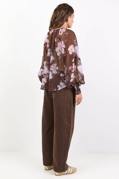 STORIES BE TOLD COSMOPOLITAN L/S TOP - COCOA BLOSSOM