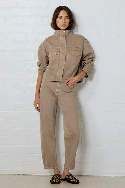 STORIES BE TOLD - CRAFTED DENIM JACKET - TAUPE