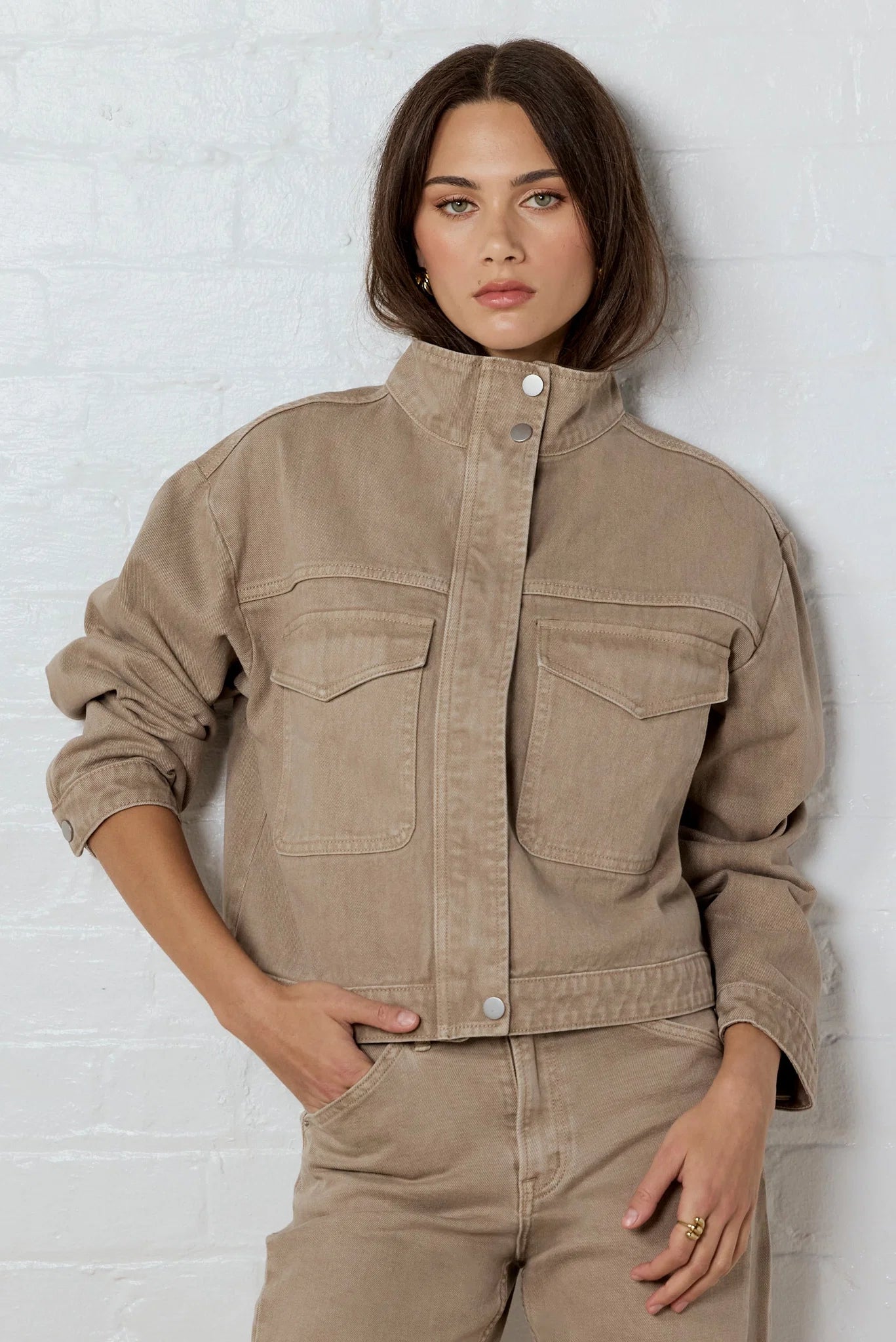 STORIES BE TOLD - CRAFTED DENIM JACKET - TAUPE