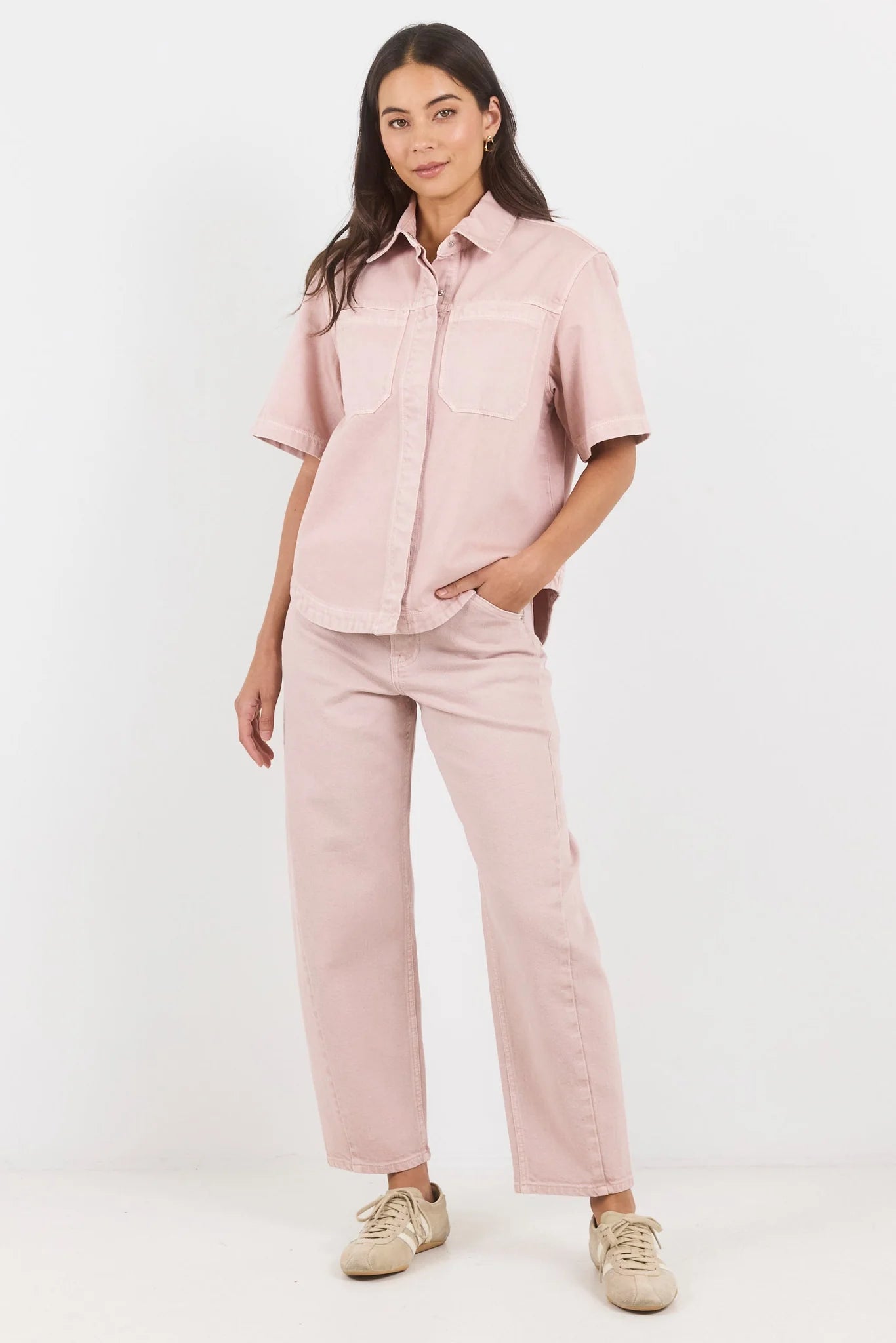 STORIES BE TOLD - IDOLISE BARREL JEAN - PALE PINK