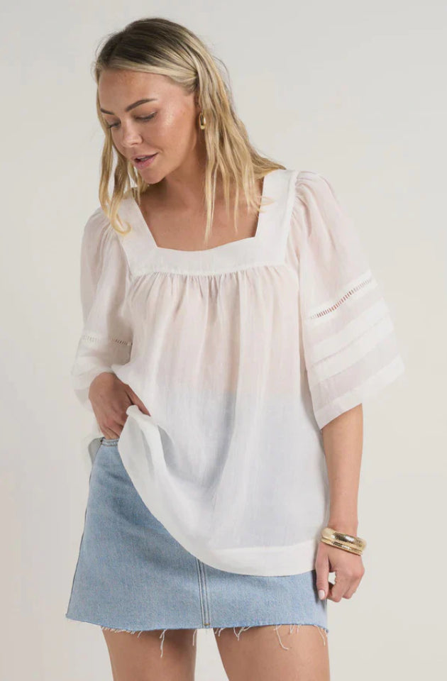 IVY & JACK CULTURED BOXY TOP - IVORY