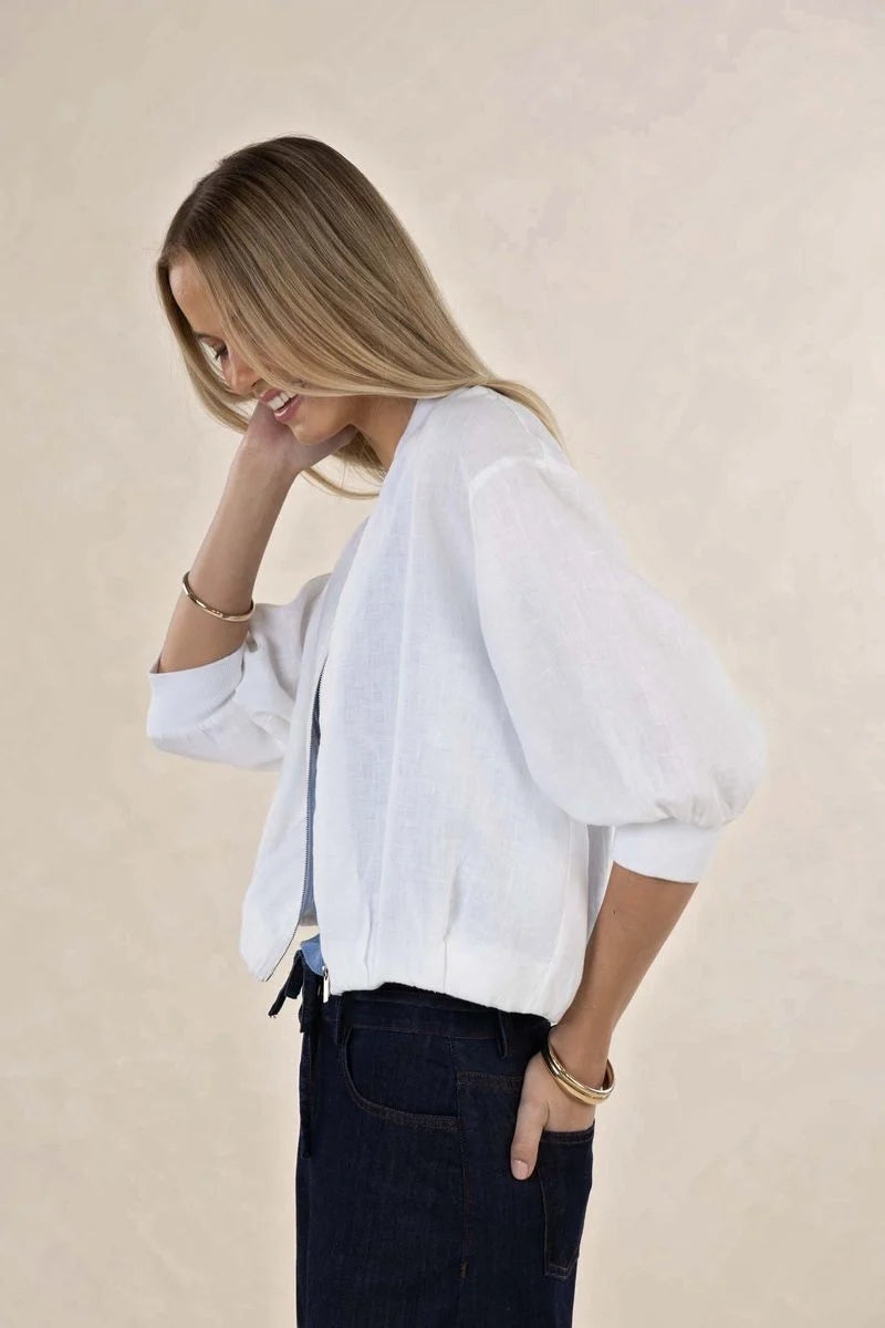 HUMIDITY LIFESTYLE ARDEN BOMBER JACKET - WHITE
