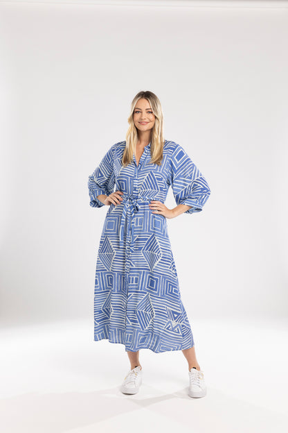 MI MOSO DANI DRESS - BLUE PRINT