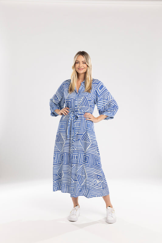 MI MOSO DANI DRESS - BLUE PRINT