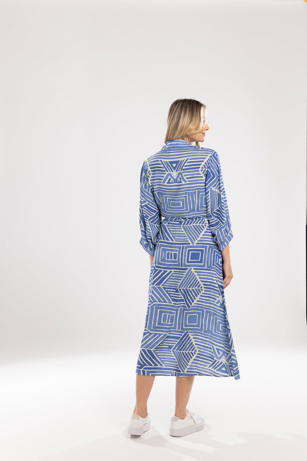 MI MOSO DANI DRESS - BLUE PRINT