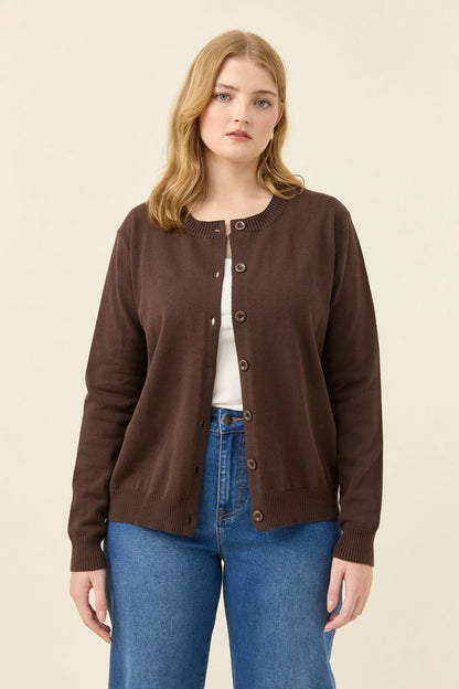 ISLE OF MINE - DARBY CARDIGAN - CHOCOLATE