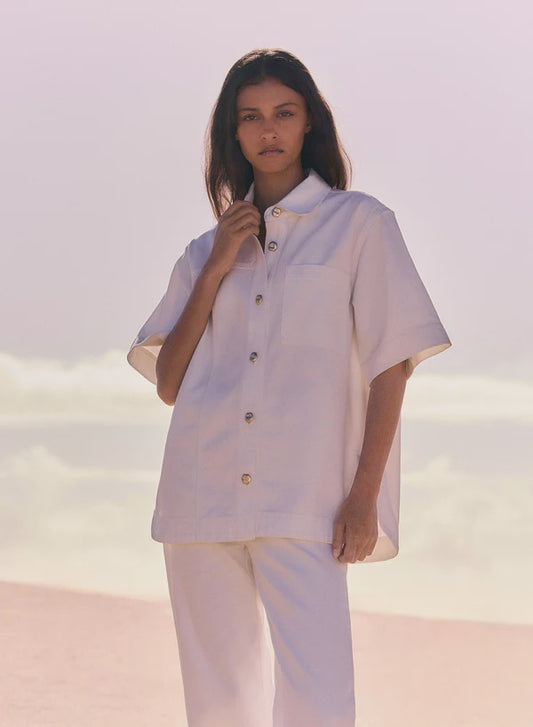 ESMAEE CAPILLA DENIM SHIRT - IVORY