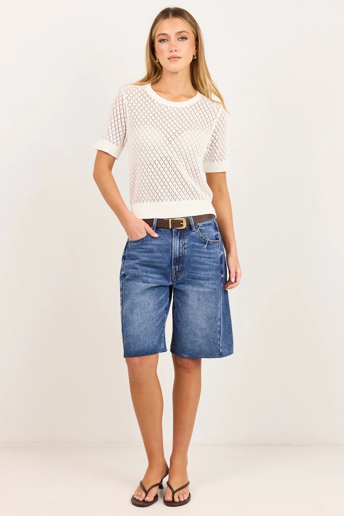 IVY & JACK DAPPLE BOXY TEE - IVORY