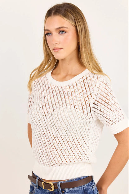 IVY & JACK DAPPLE BOXY TEE - IVORY