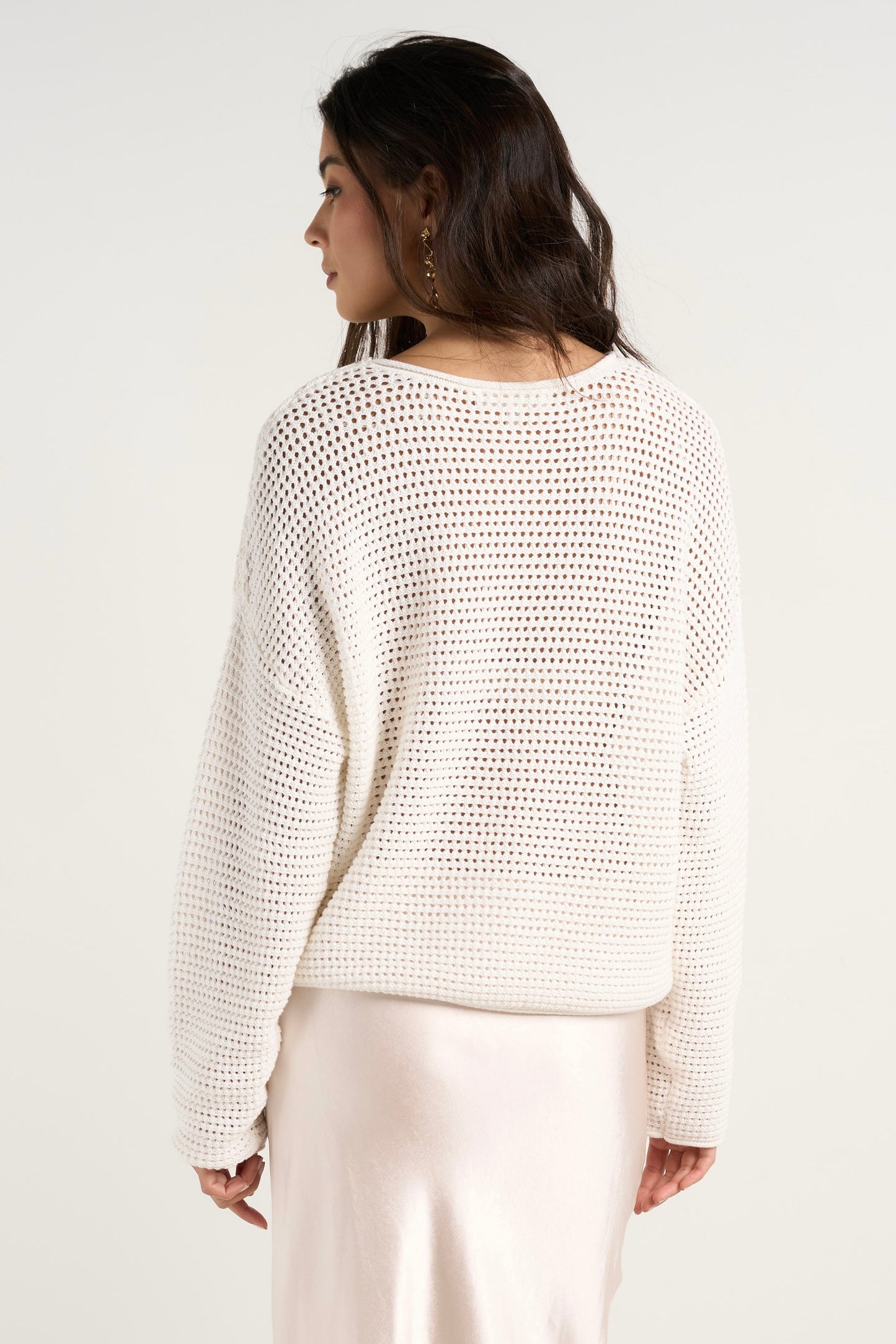 RE:UNION LABEL DAWN CROCHET KNIT JUMPER - IVORY