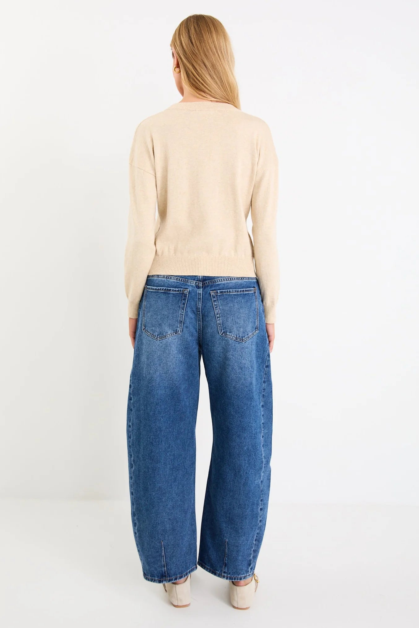 IVY & JACK DELIGHT CREW CARDIGAN - CHAMPAGNE