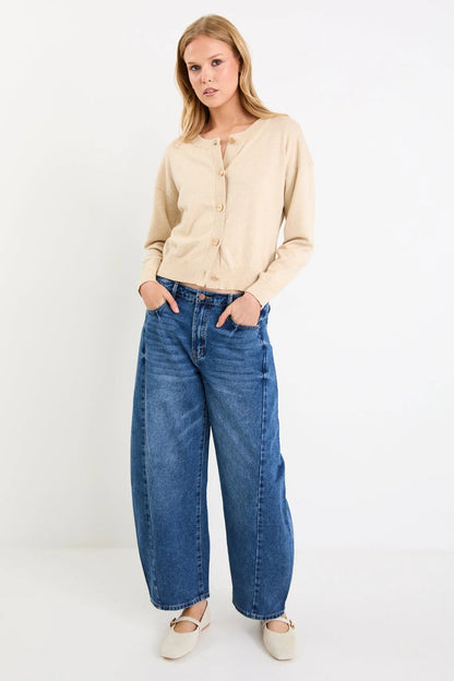IVY & JACK DELIGHT CREW CARDIGAN - CHAMPAGNE