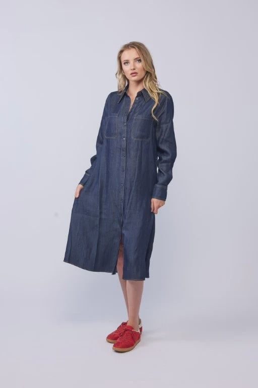 DRAMA THE LABEL DENVER DRESS - DARK DENIM