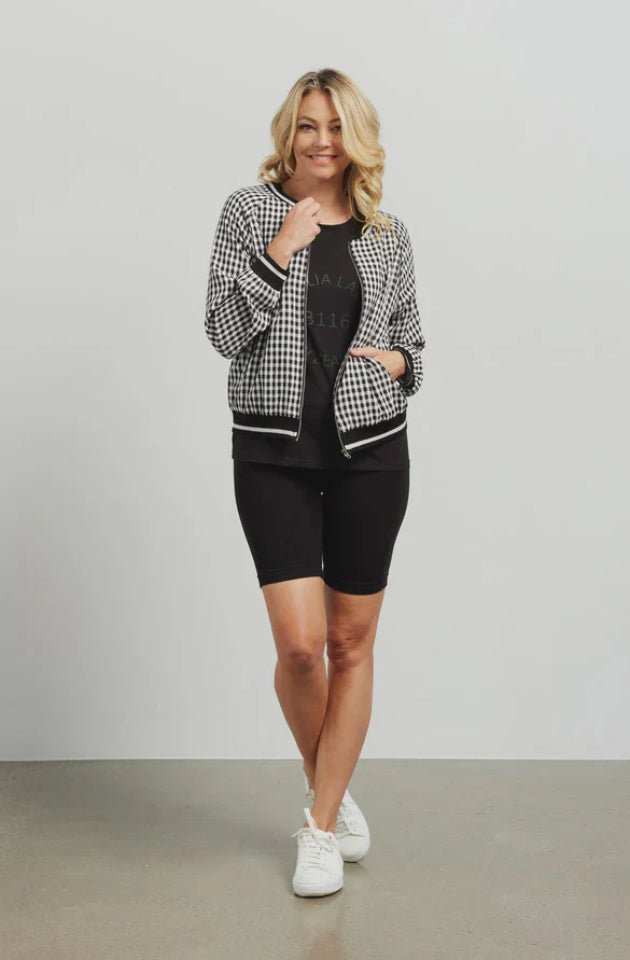 ET ALIA BOBBY BOMBER - BLACK/WHITE CHECK - EA7069B