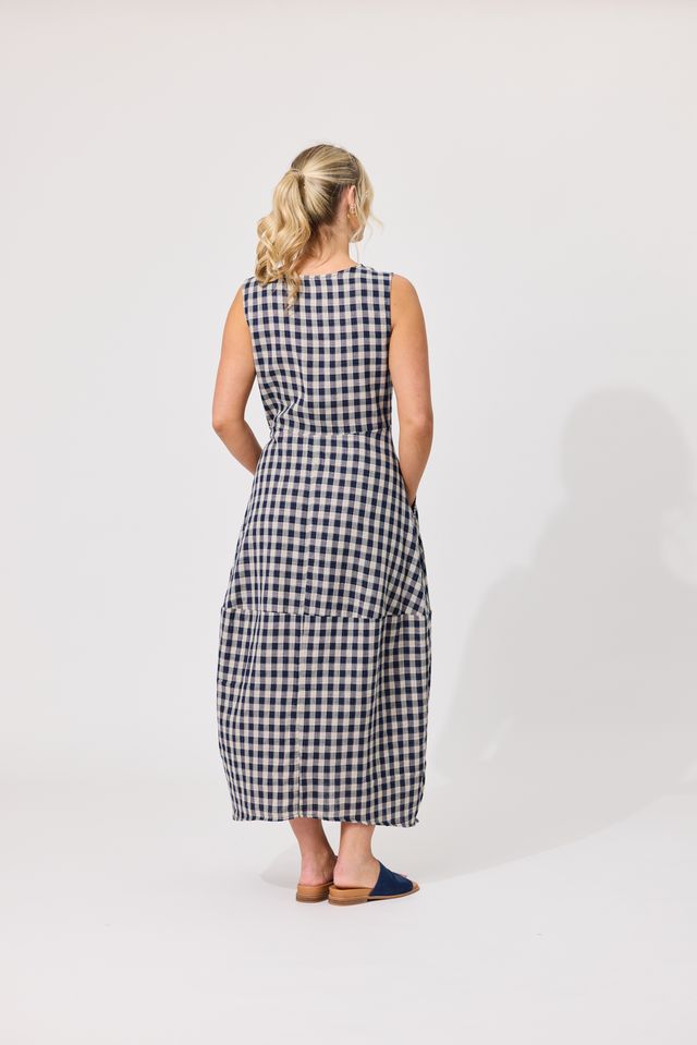 LEMON TREE DESIGN - ANTONIA DRESS - NAVY GINGHAM