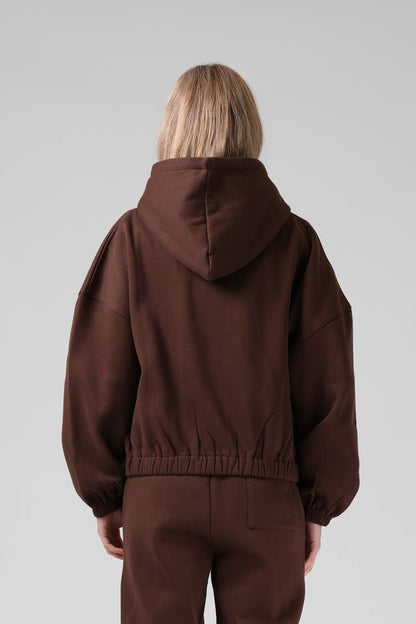 RPM ZIP THRU HOOD - BRUNETTE BROWN