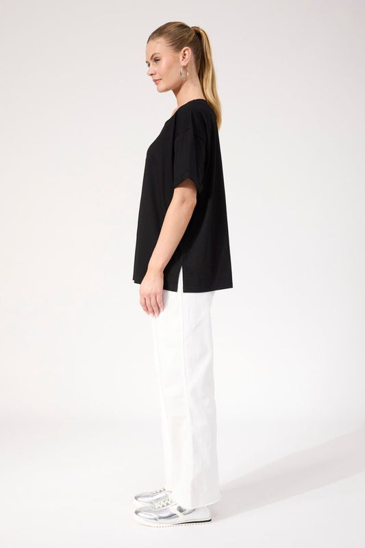 HAVEN BOSTON LOGO T-SHIRT - BLACK