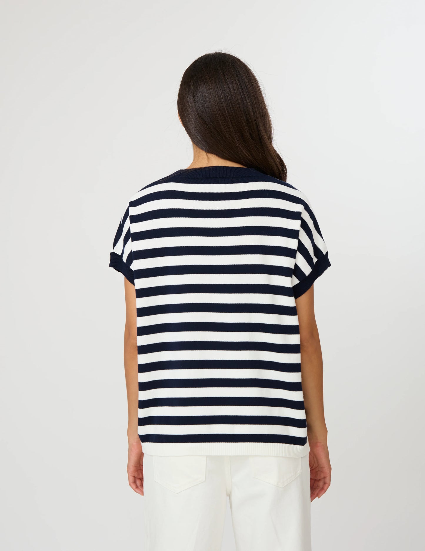 STELLA & GEMMA GWEN TEE - MILK / MIDNIGHT STRIPE