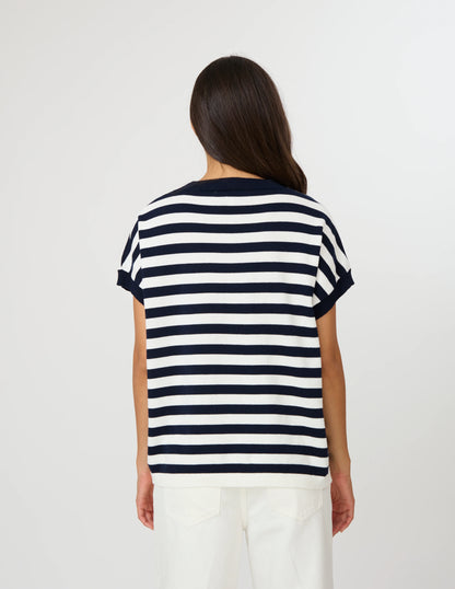STELLA & GEMMA GWEN TEE - MILK / MIDNIGHT STRIPE