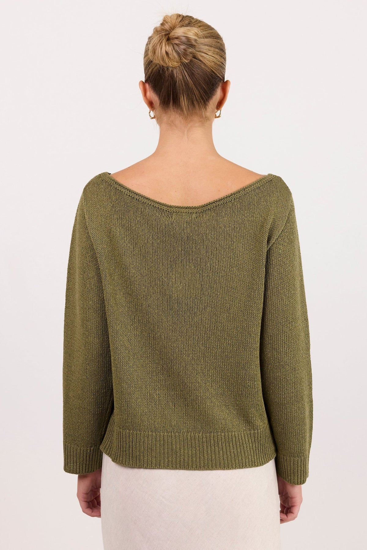 AMONG THE BRAVE - EVENTIDE BOAT NECK L/S JUMPER - KHAKI