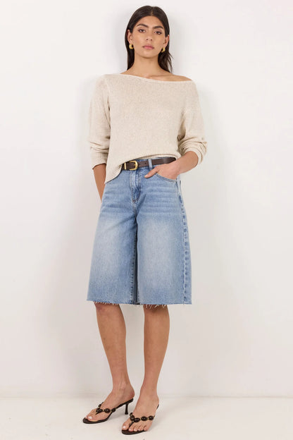 AMONG THE BRAVE - EVENTIDE BOAT NECK L/S JUMPER - NATURAL