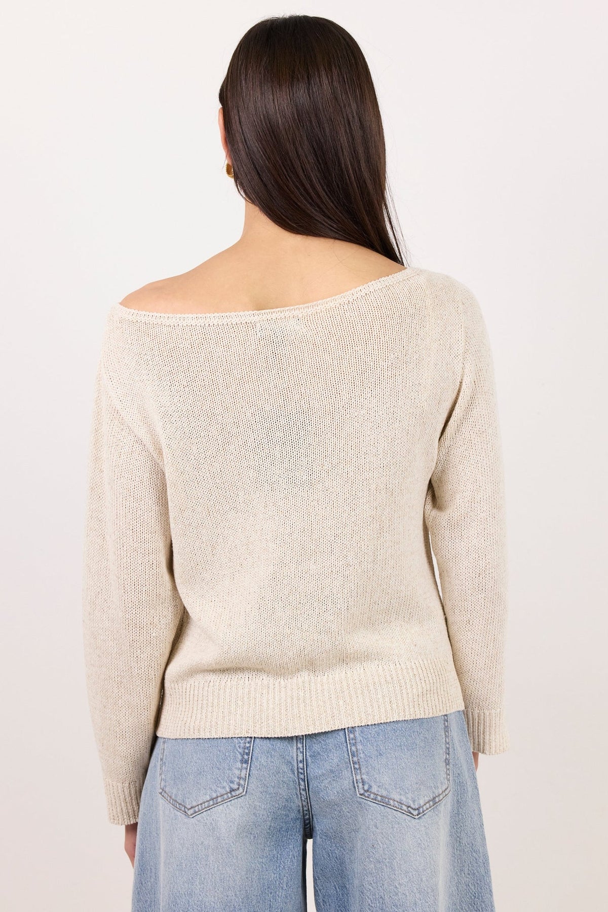 AMONG THE BRAVE - EVENTIDE BOAT NECK L/S JUMPER - NATURAL