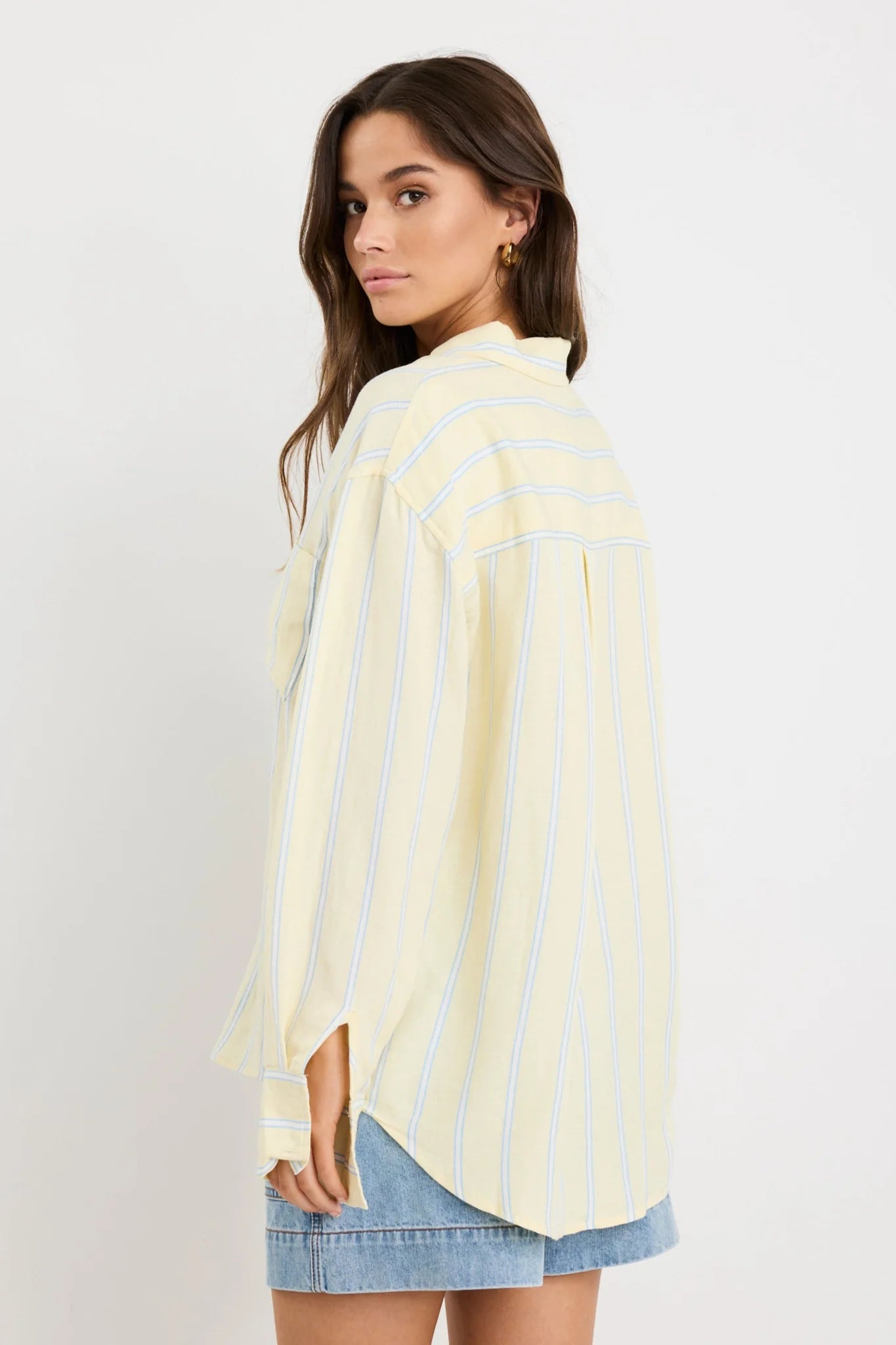 RE:UNION EXALTED OVERSIZED SHIRT - YELLOW STRIPE