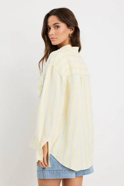 RE:UNION EXALTED OVERSIZED SHIRT - YELLOW STRIPE
