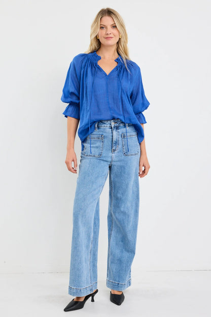 AMONG THE BRAVE EXPEDITION SHORT SLEEVE TOP - BLUE