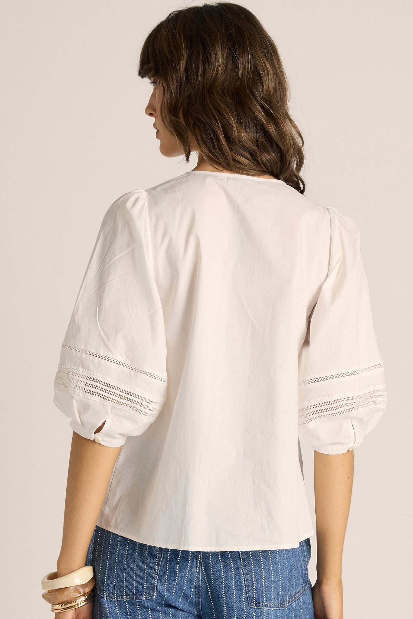 FATE + BECKER FREYA LACE TRIM BLOUSE - WHITE