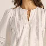 FATE + BECKER FREYA LACE TRIM BLOUSE - WHITE