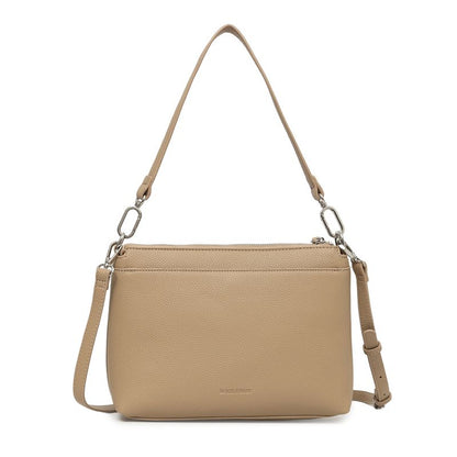 BLACK CAVIAR BAGS - BECKY FLAP CROSSBODY - BISCUIT