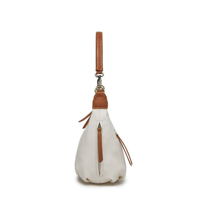 BLACK CAVIAR BAGS - CAREY SHOULDER BAG - WHITE & TAN