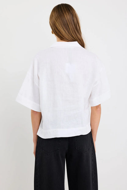 STORIES TO BE TOLD FASTEN TIE FRONT SHIRT - IVORY