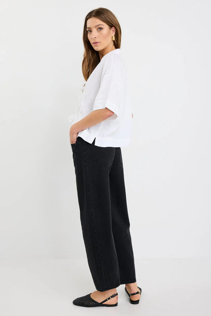 STORIES TO BE TOLD FASTEN TIE FRONT SHIRT - IVORY