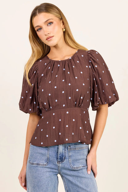 STORIES BE TOLD - FINALI BUBBLE TOP - MOCHA BLUE