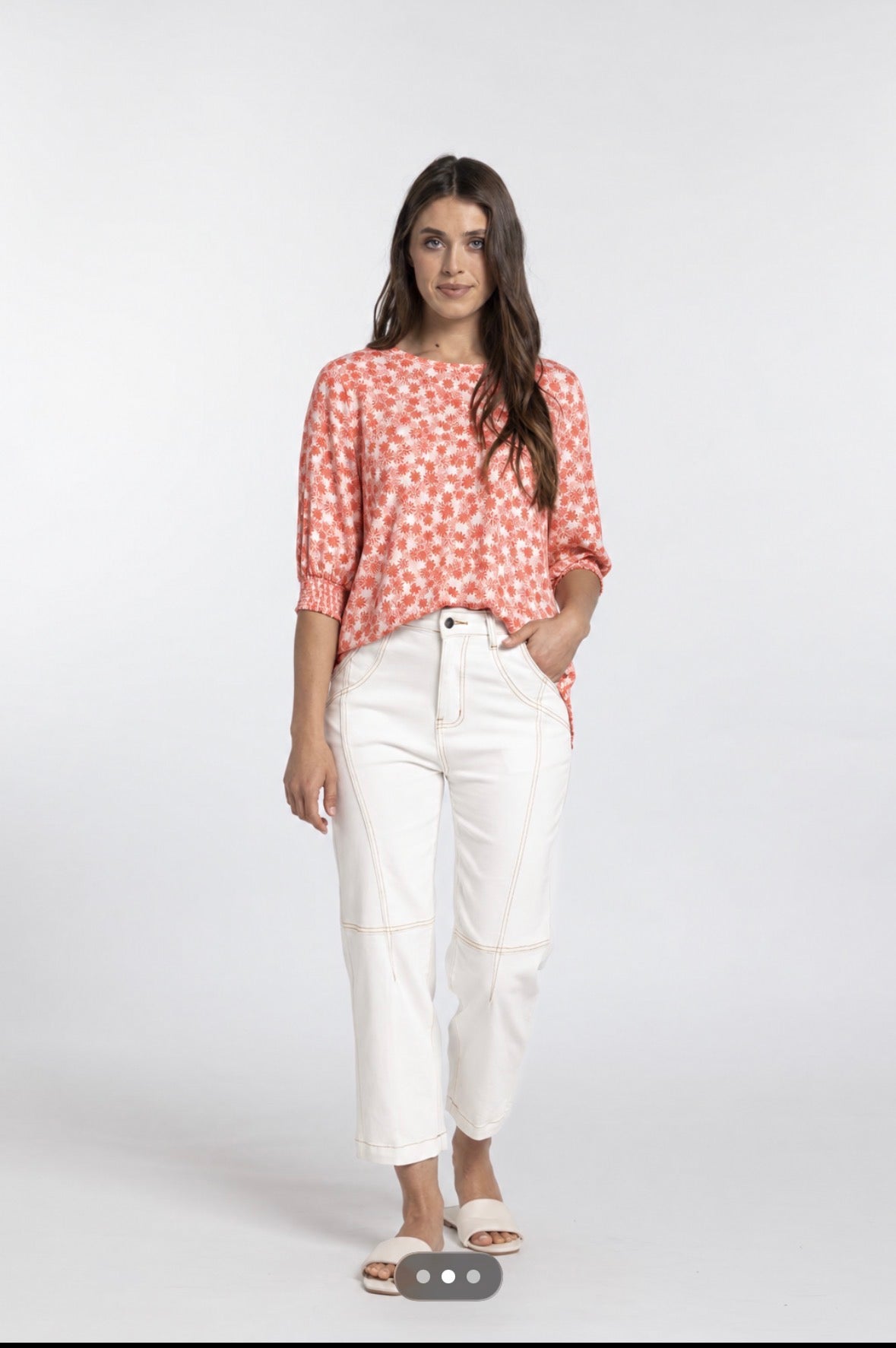 MI MOSO FINLEY TOP - RED PRINT