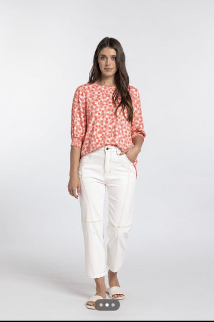 MI MOSO FINLEY TOP - RED PRINT