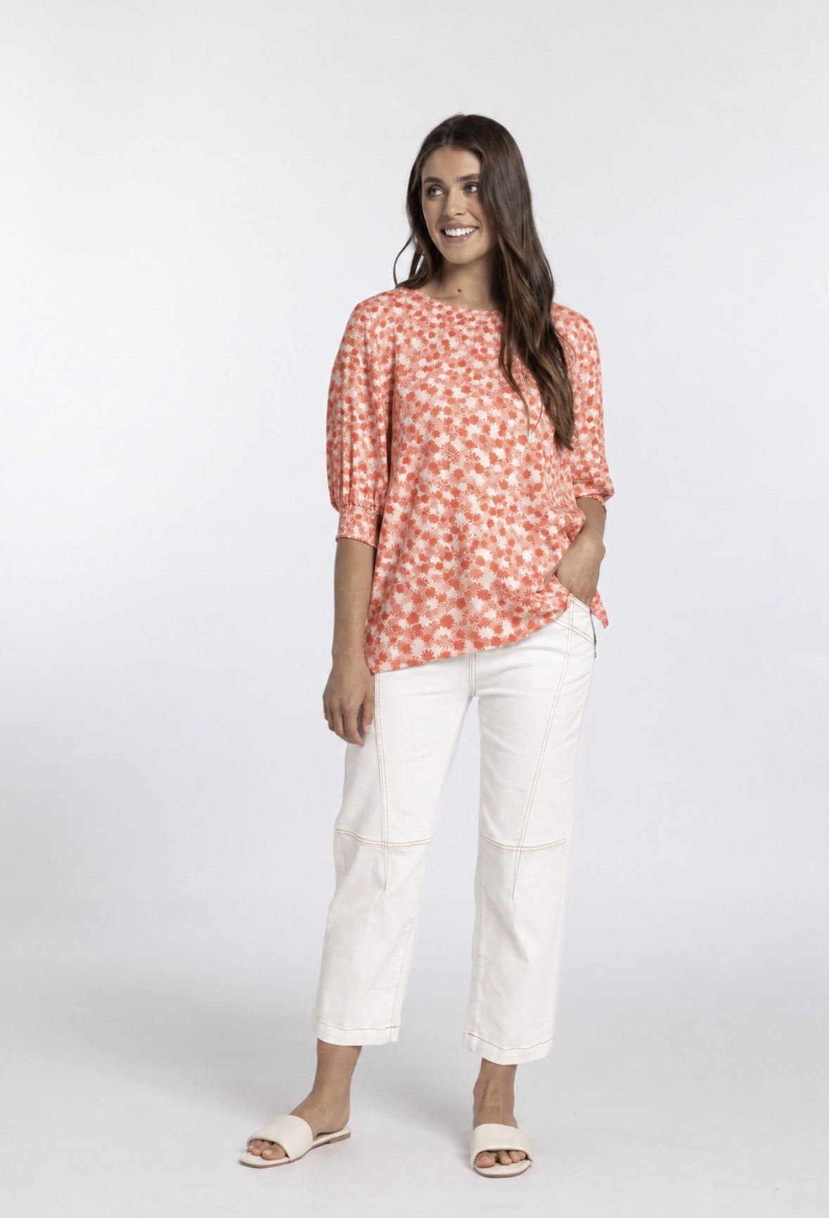MI MOSO FINLEY TOP - RED PRINT