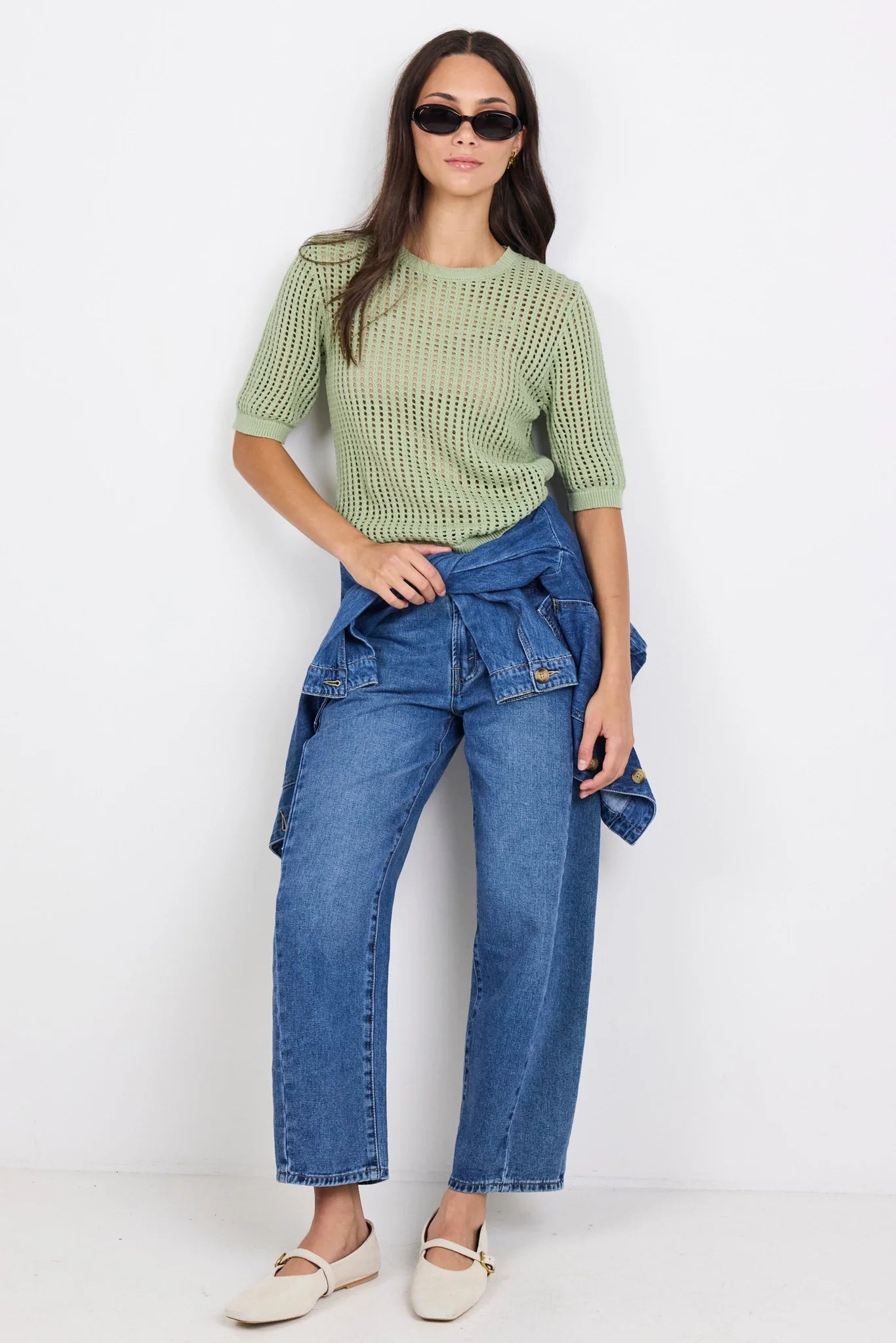 AMONG THE BRAVE - FRECKLE KNIT TOP - SAGE