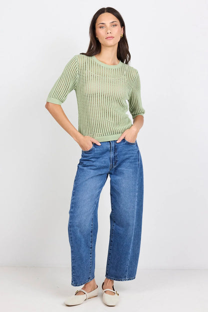 AMONG THE BRAVE - FRECKLE KNIT TOP - SAGE