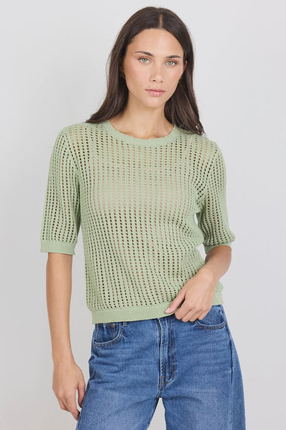 AMONG THE BRAVE - FRECKLE KNIT TOP - SAGE