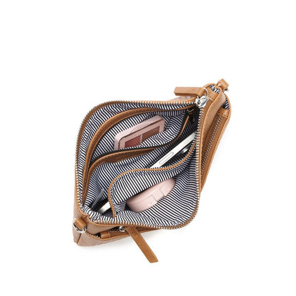 BLACK CAVIAR BAGS - MILLA CROSSBODY/CLUTCH - TAN